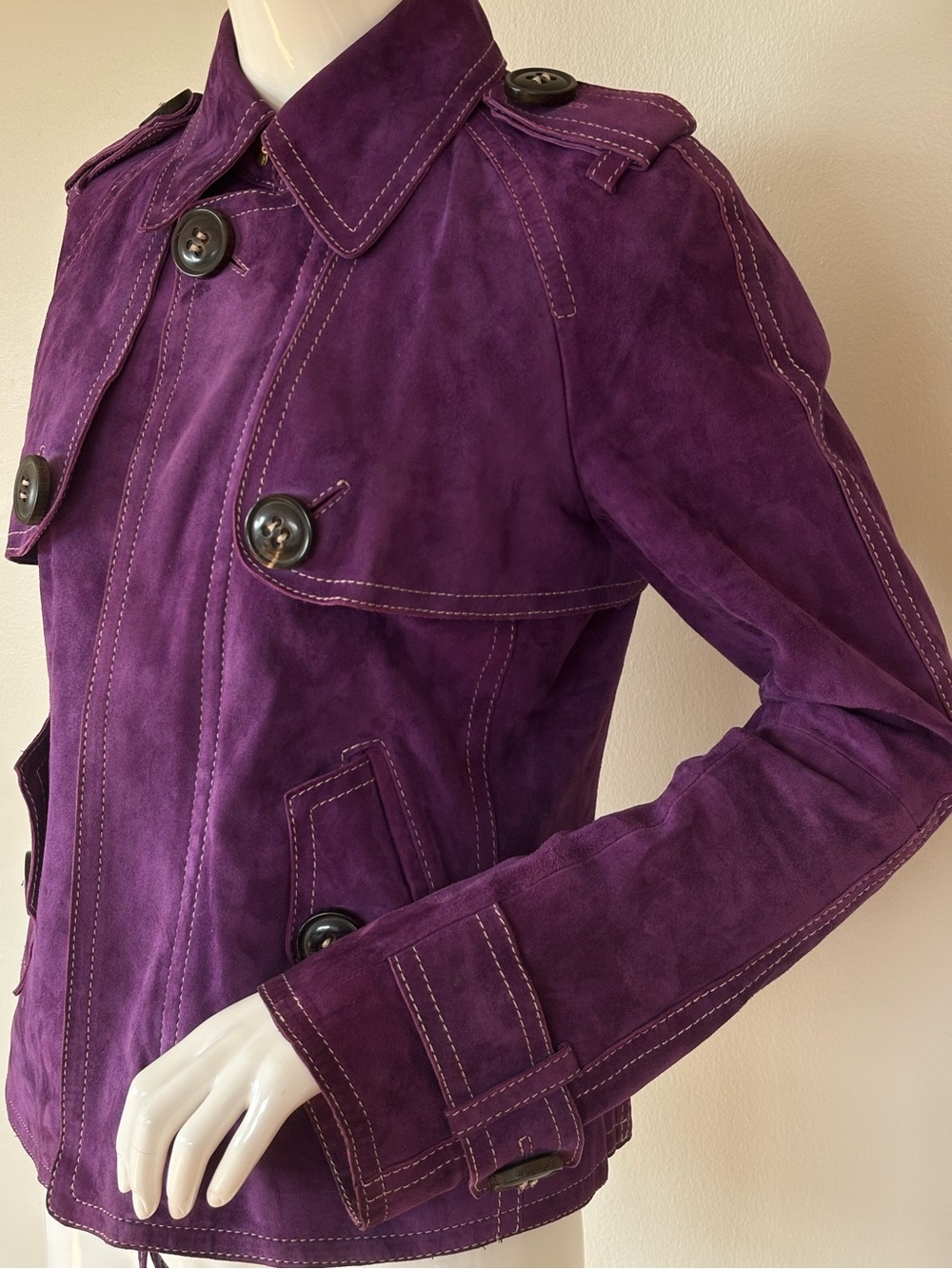DSQUARED2 Purple Suede Leather Jacket IT 44 Made in Italy - Picture 4 of 15
